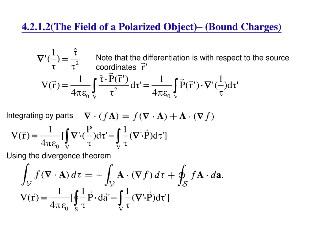 4 2 1 2 the field of a polarized object bound