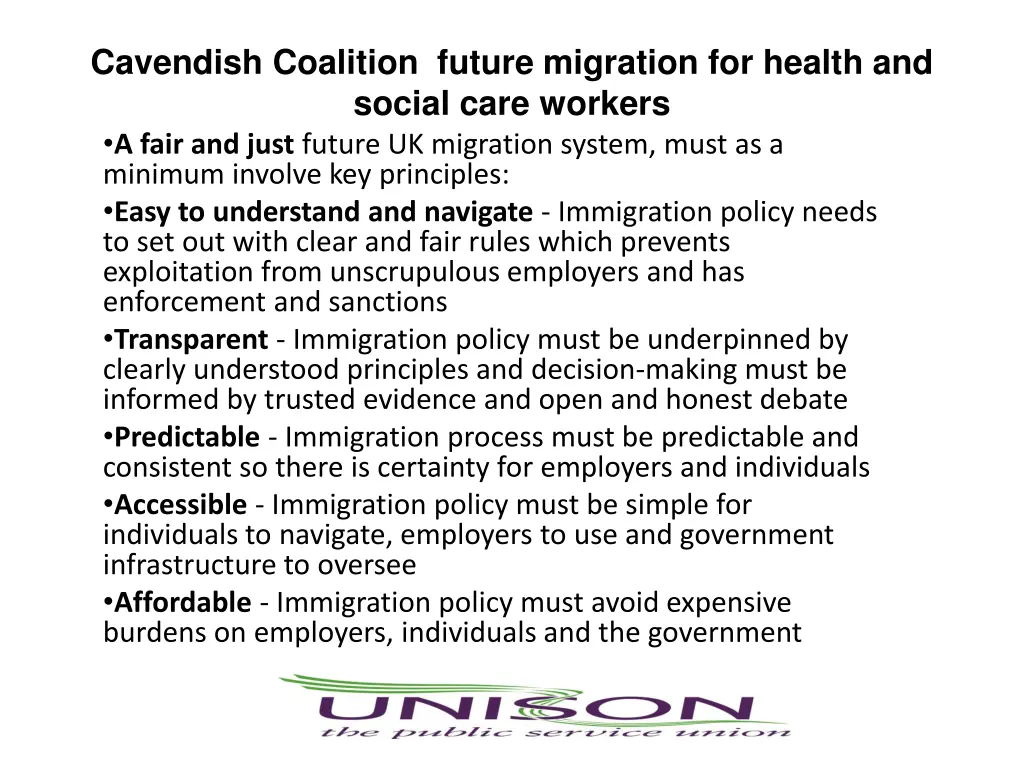 cavendish coalition future migration for health