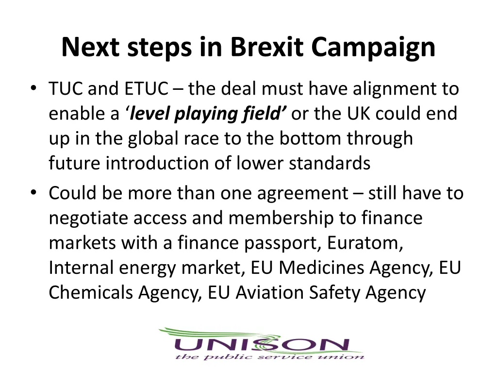 next steps in brexit campaign