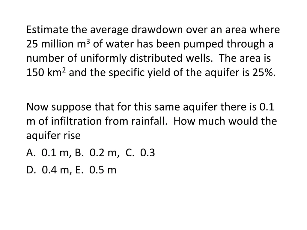 estimate the average drawdown over an area where