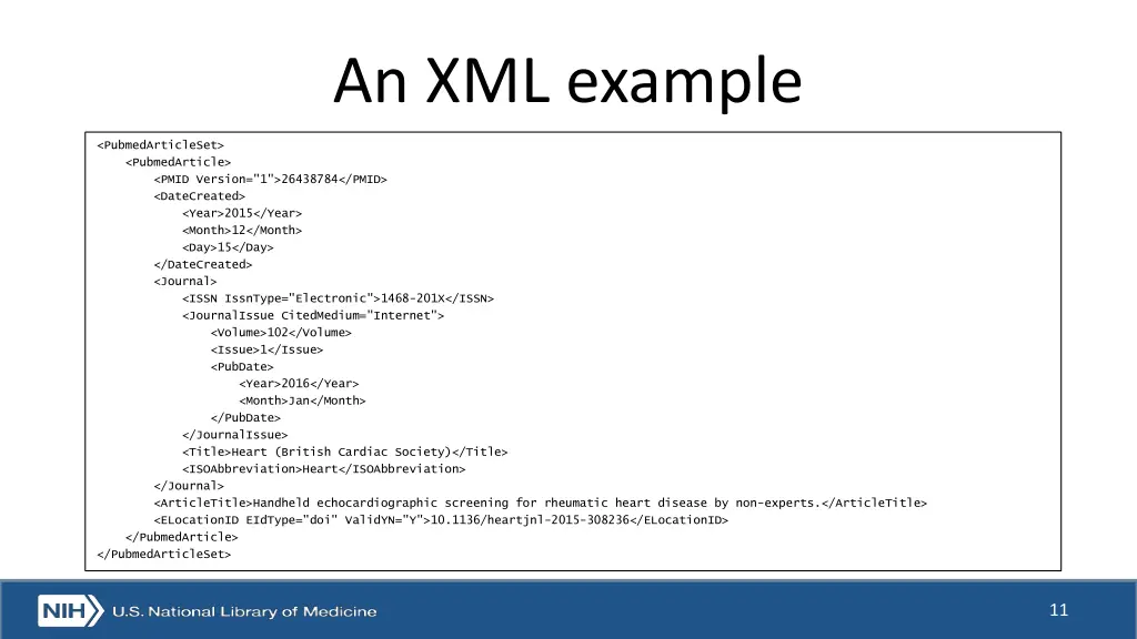 an xml example