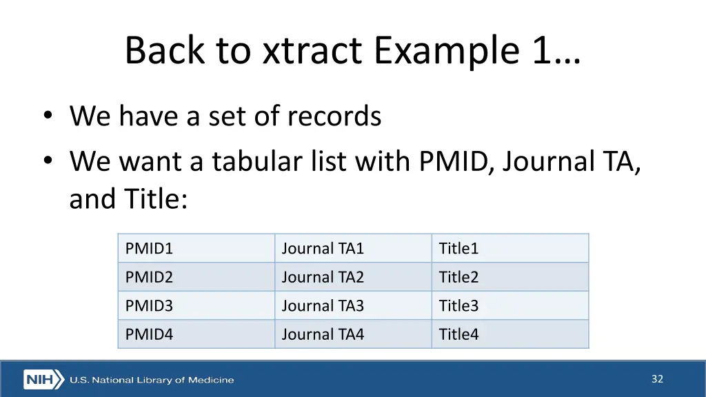 back to xtract example 1
