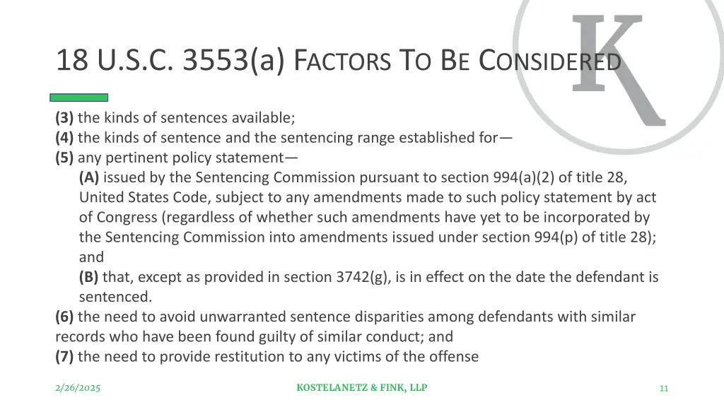 18 u s c 3553 a f actors t o b e c onsidered 1