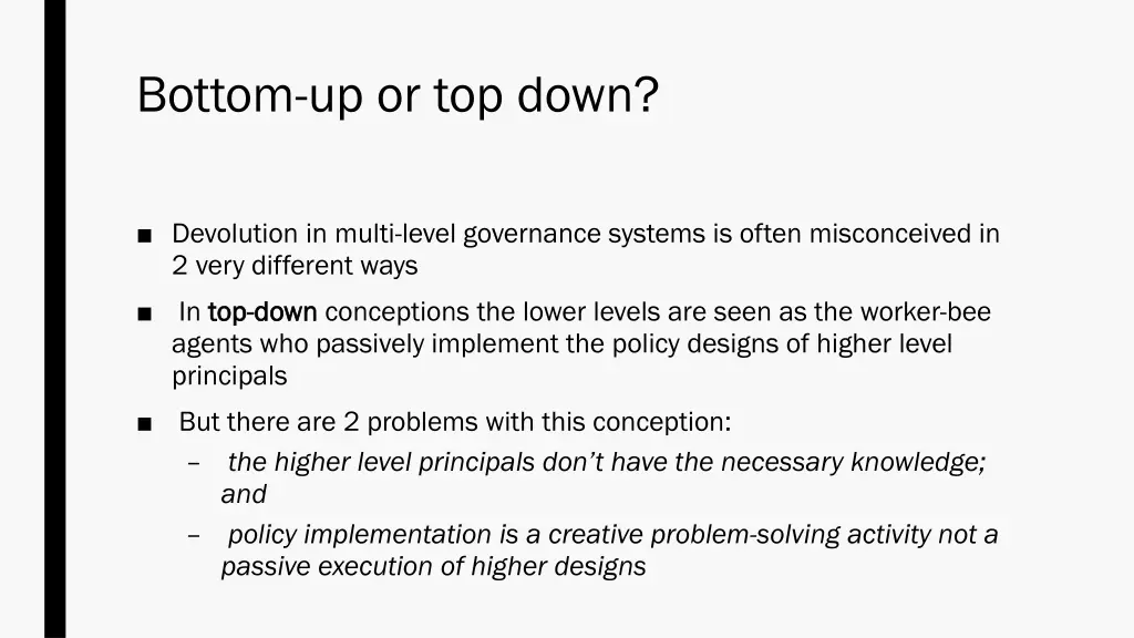 bottom up or top down