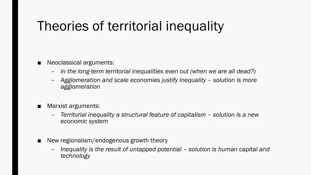 theories of territorial inequality