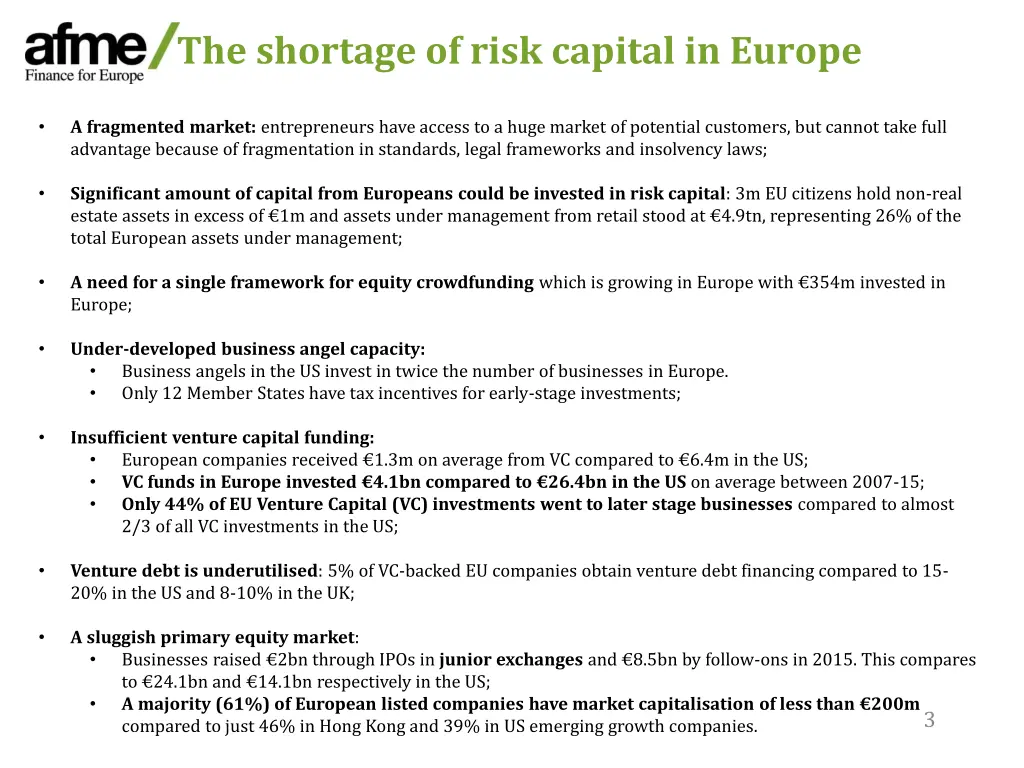 the shortage of risk capital in europe