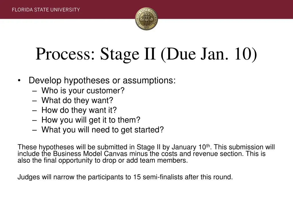 process stage ii due jan 10