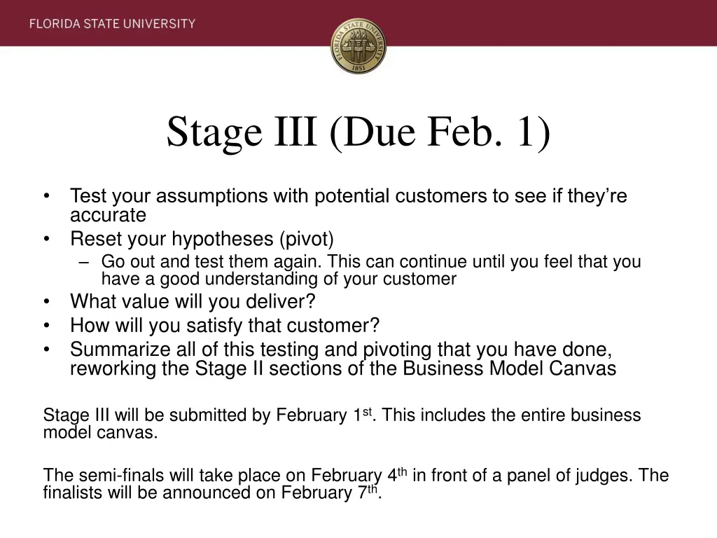 stage iii due feb 1