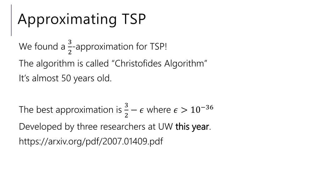 approximating tsp