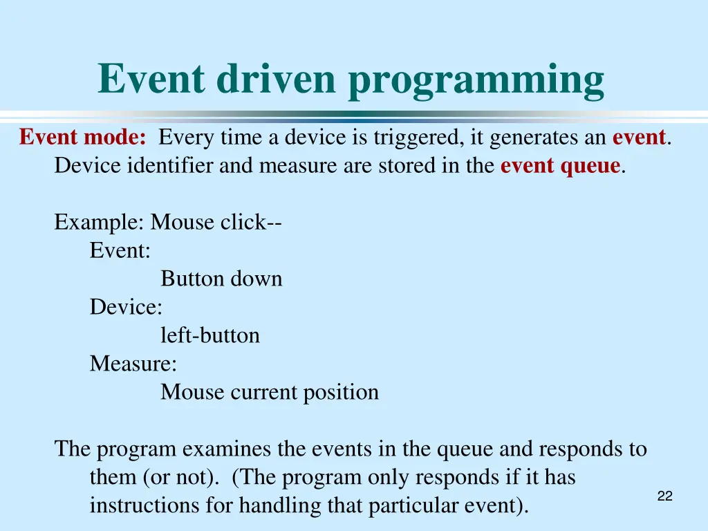 event driven programming