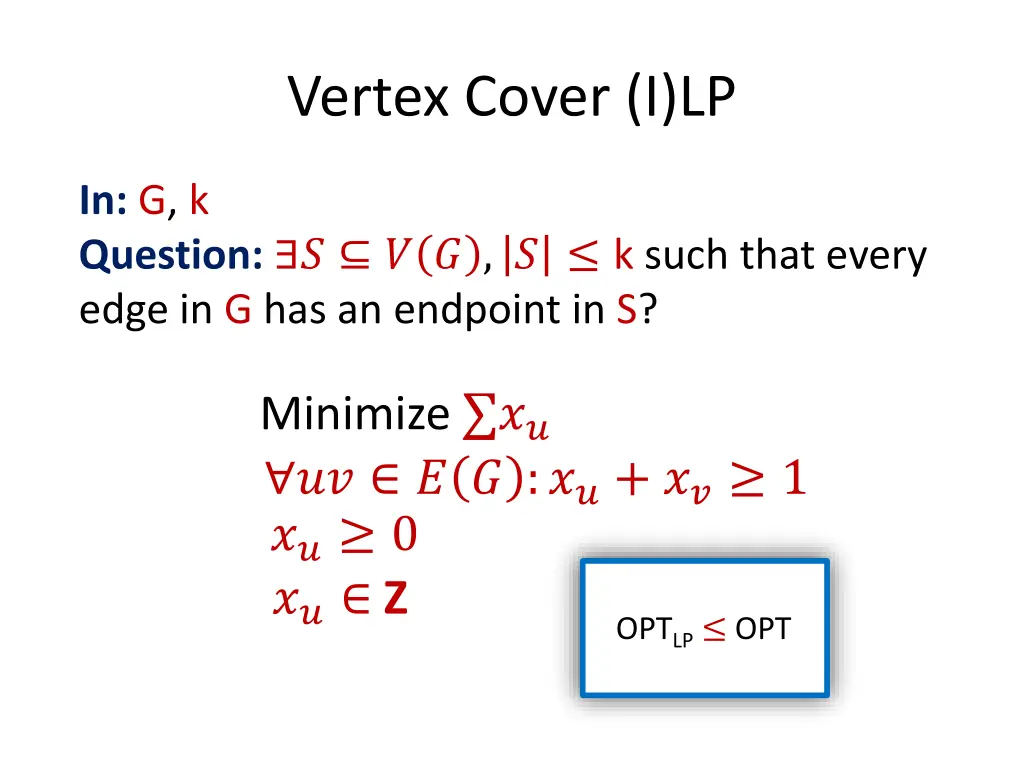 vertex cover i lp