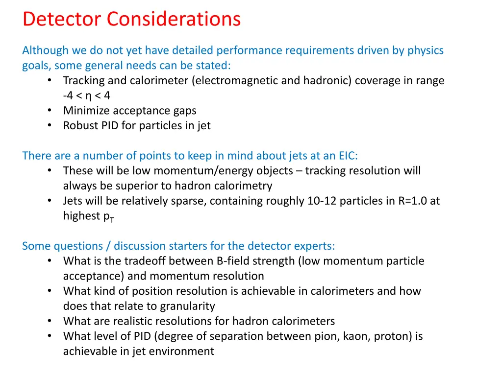 detector considerations 1