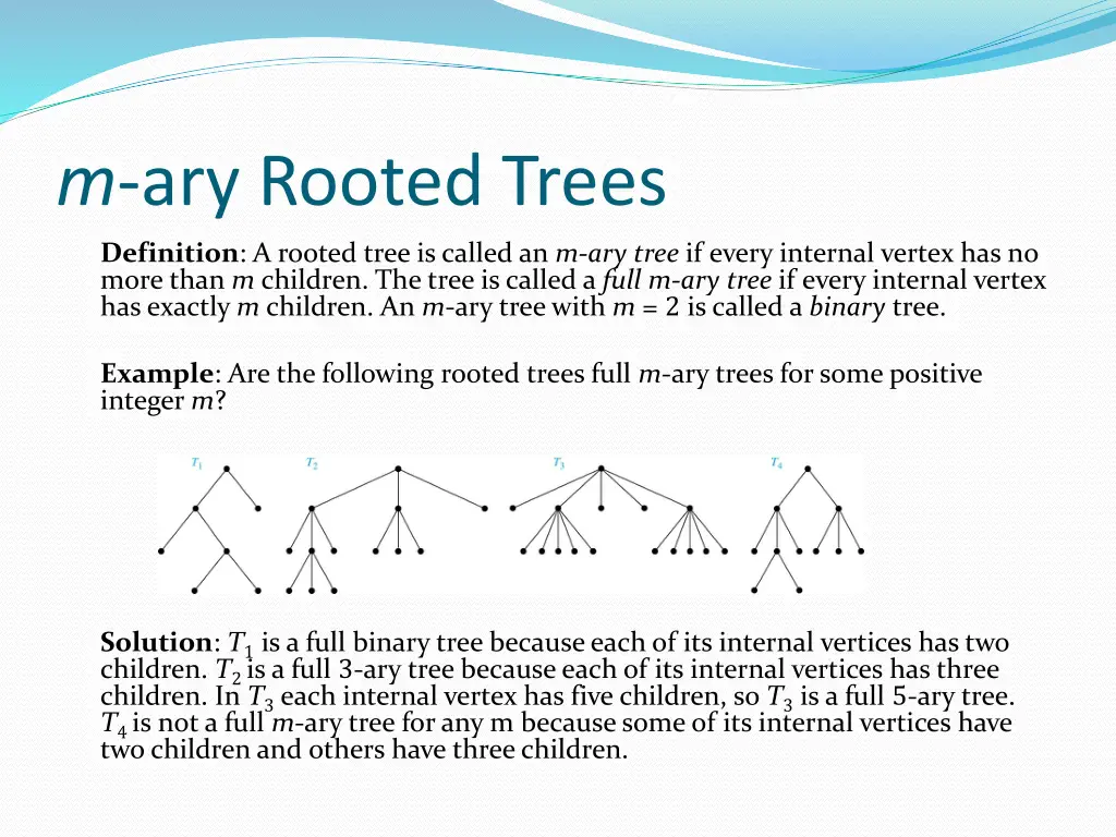 m ary rooted trees