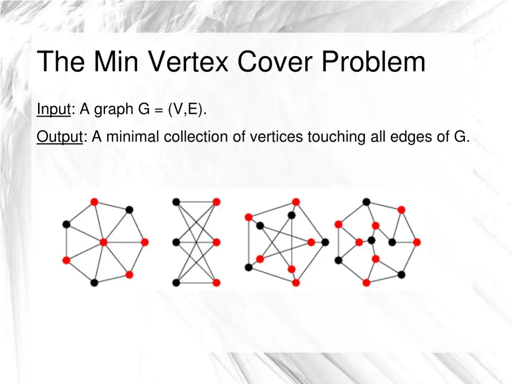 the min vertex cover problem