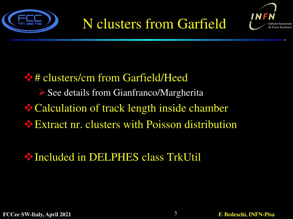 n clusters from garfield