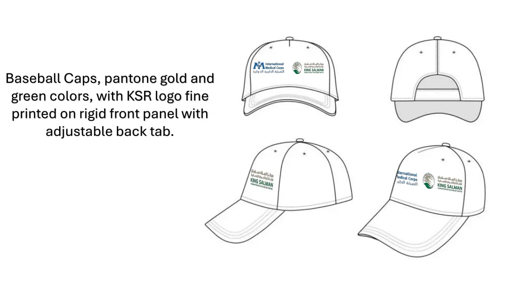 baseball caps pantone gold and green colors with