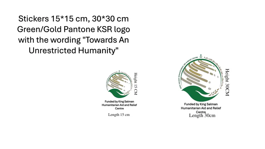 stickers 15 15 cm 30 30 cm green gold pantone