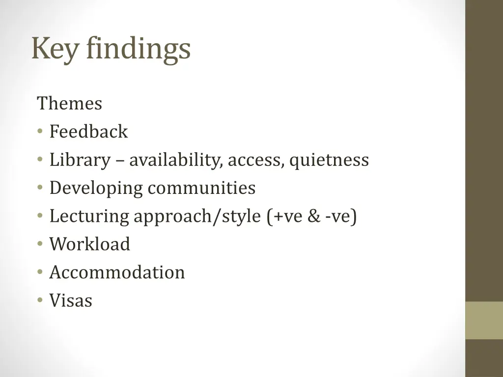 key findings
