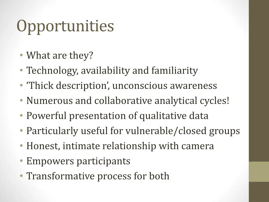 opportunities