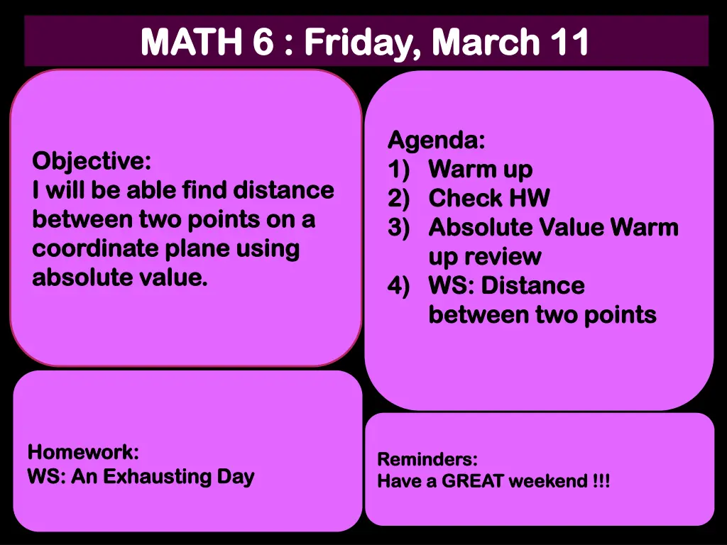 math 6 friday march 11 math 6 friday march 11