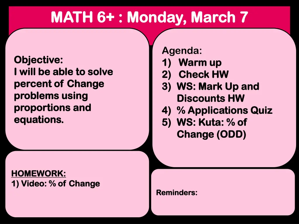 math 6 math 6 monday march 7 monday march 7