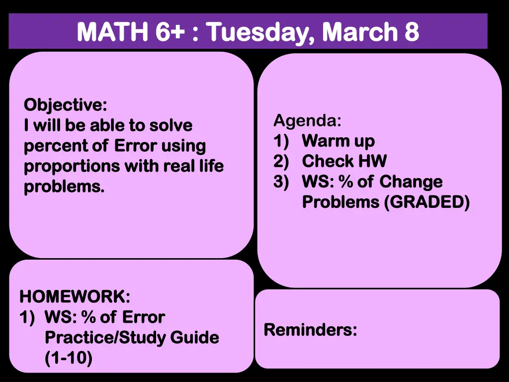 math 6 tuesday march 8 math 6 tuesday march 8 1