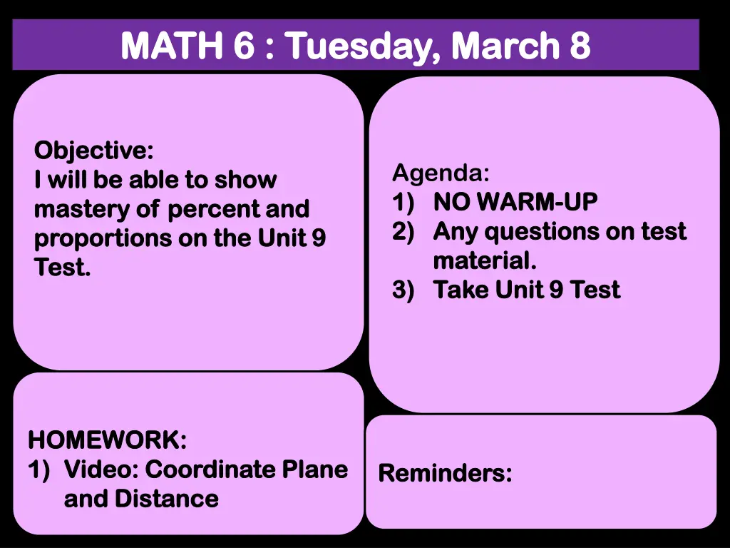 math 6 tuesday march 8 math 6 tuesday march 8