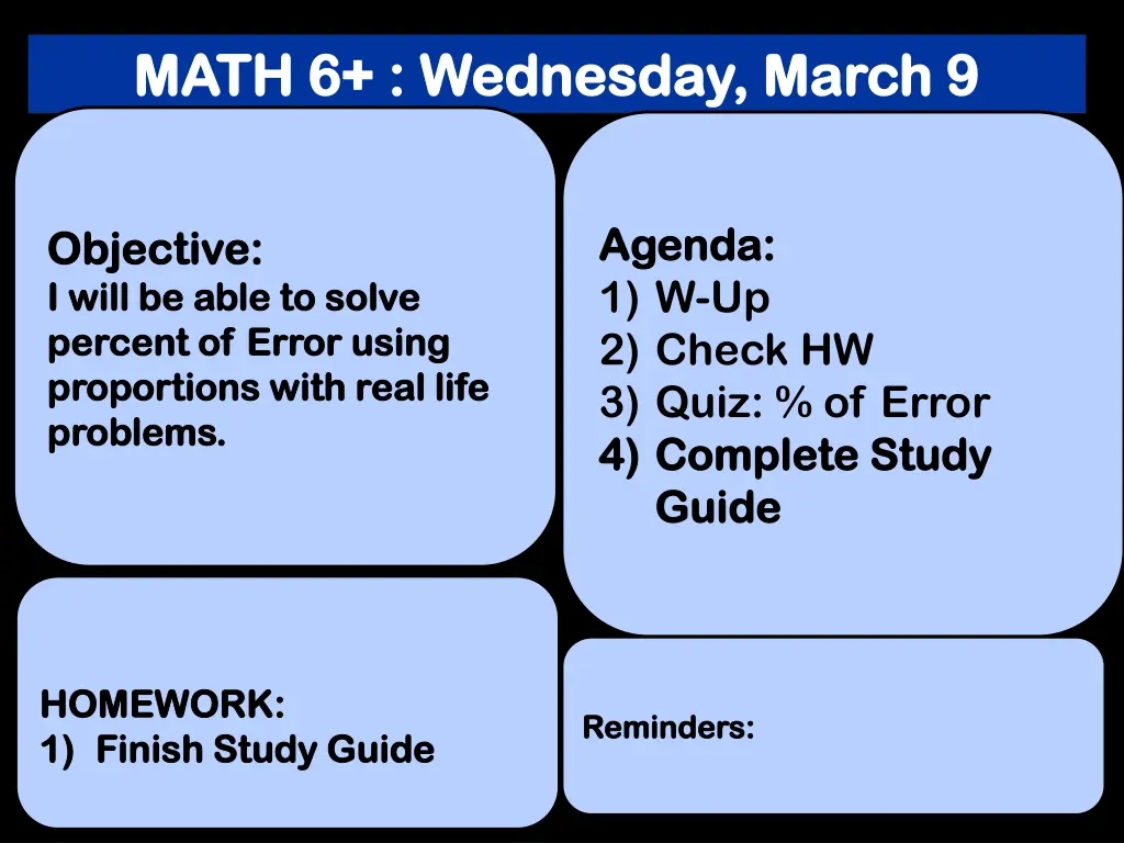 math 6 wednesday march 9 math 6 wednesday march 9 1