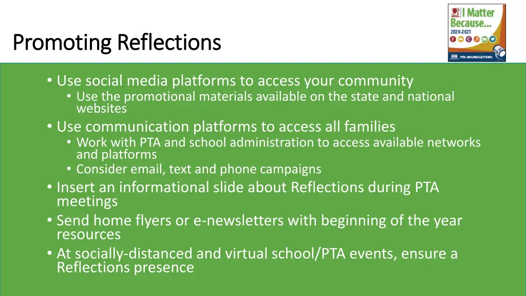 promoting reflections promoting reflections