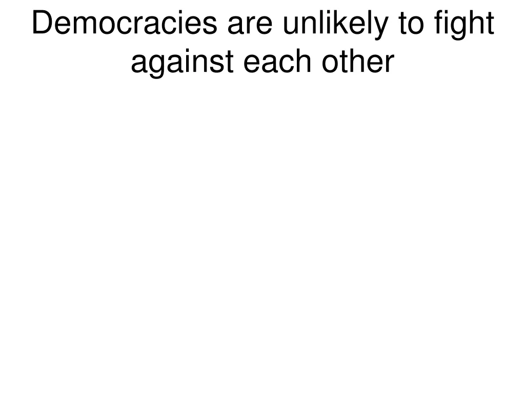 democracies are unlikely to fight against each