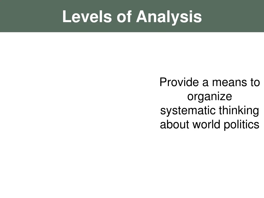 levels of analysis