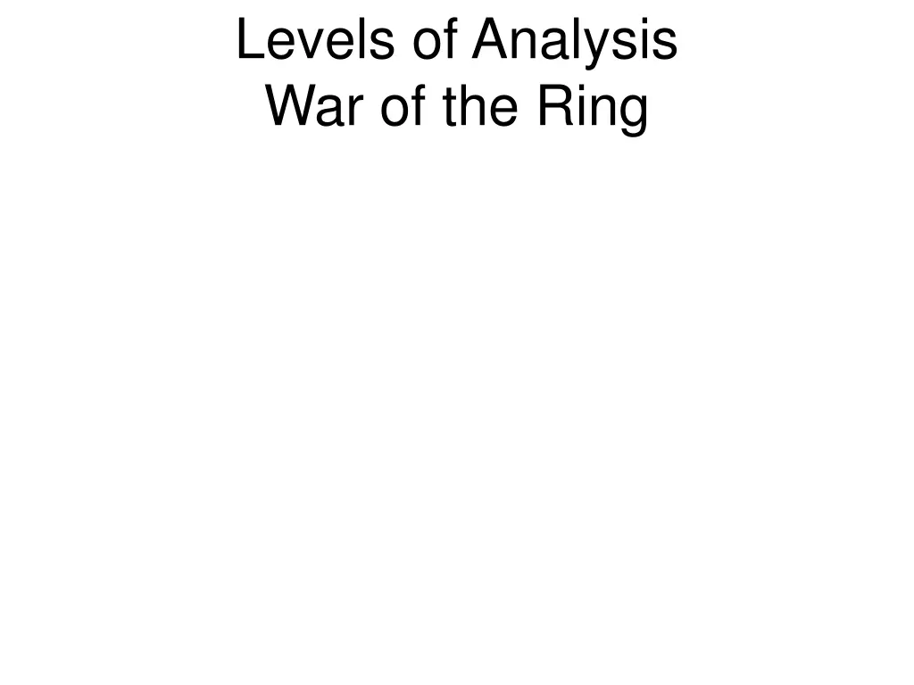 levels of analysis war of the ring