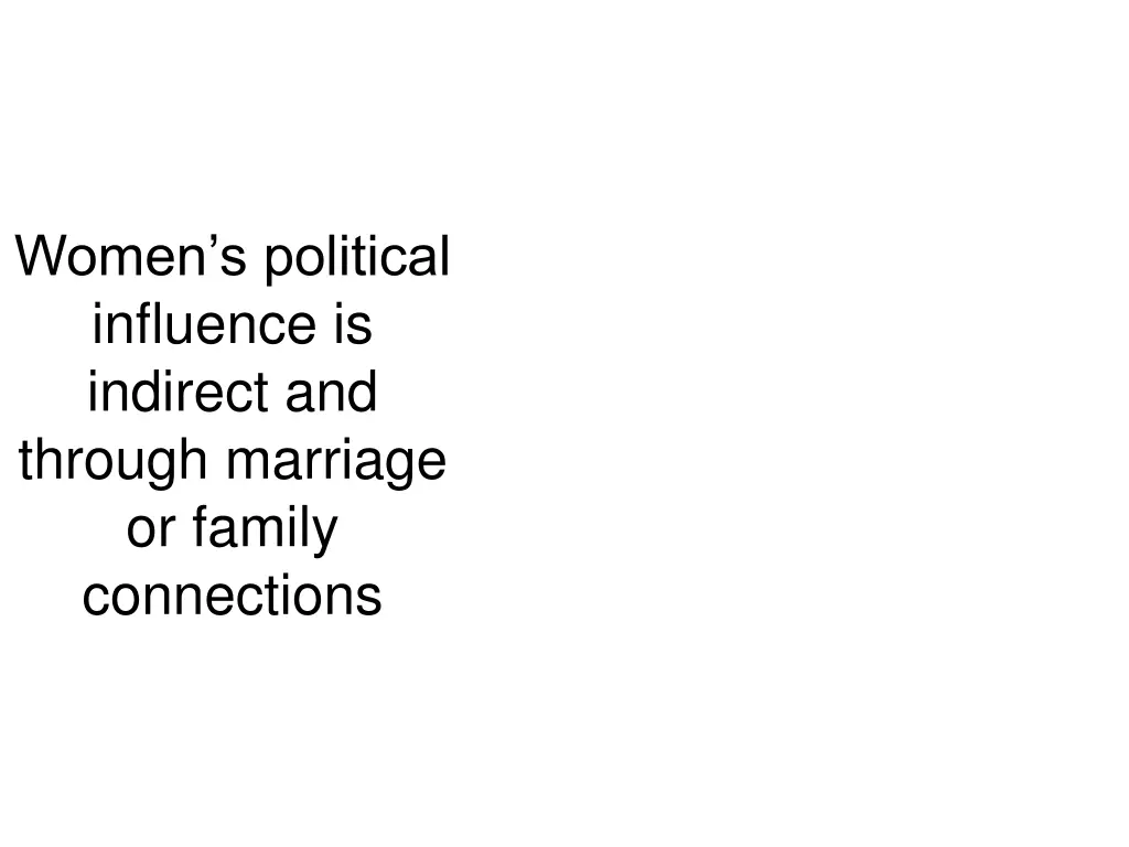 women s political influence is indirect