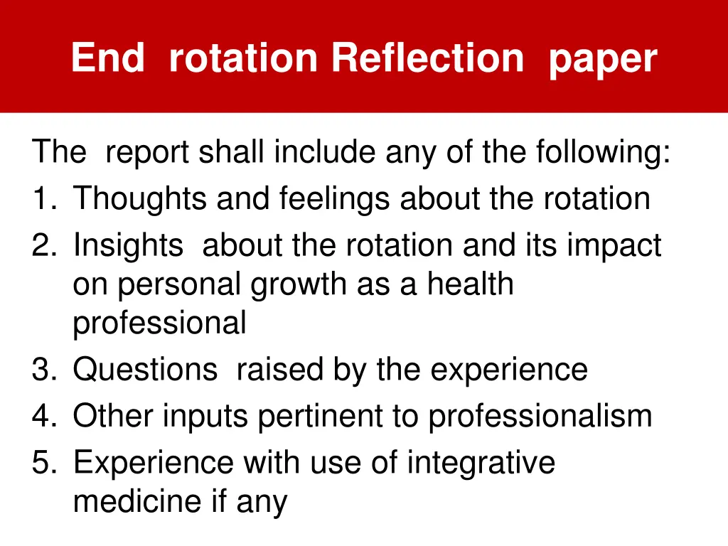 end rotation reflection paper
