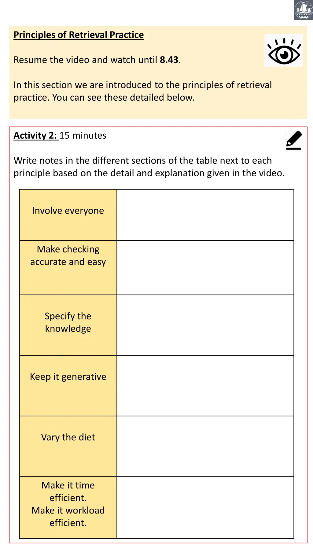 principles of retrieval practice