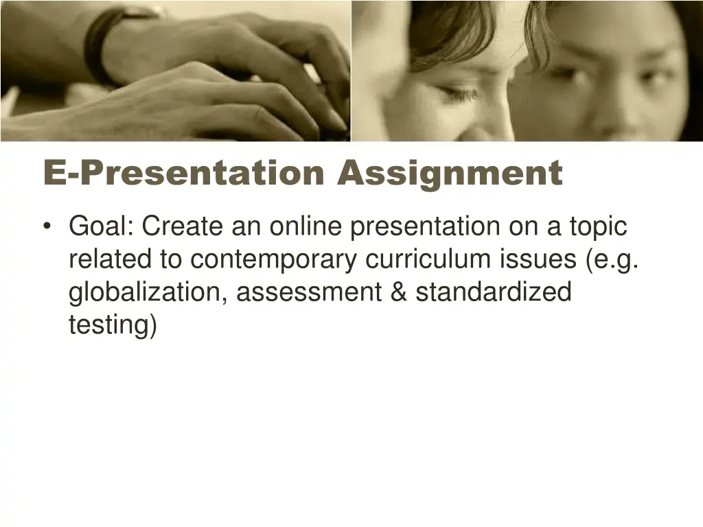 e presentation assignment goal create an online