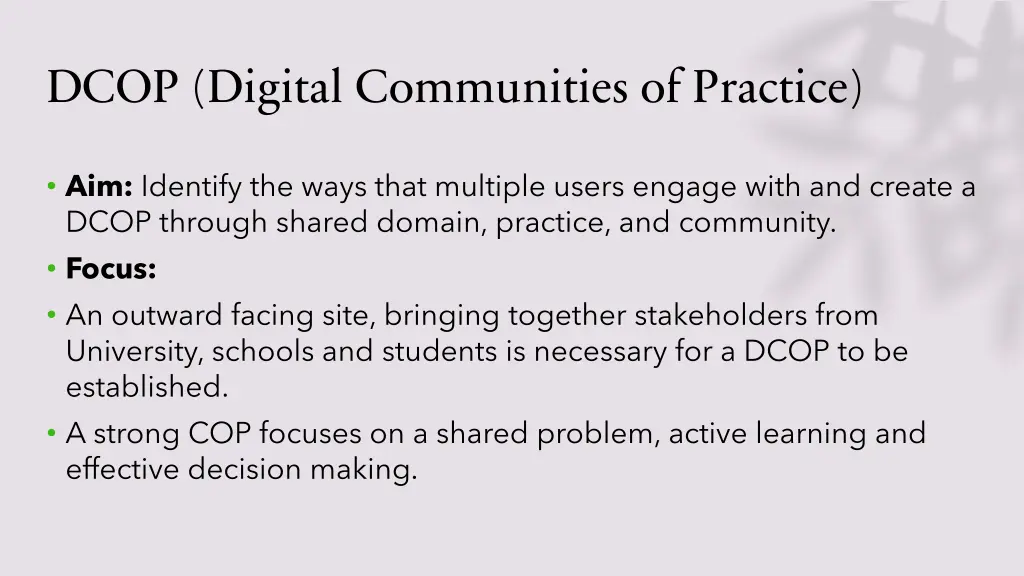 dcop digital communities of practice
