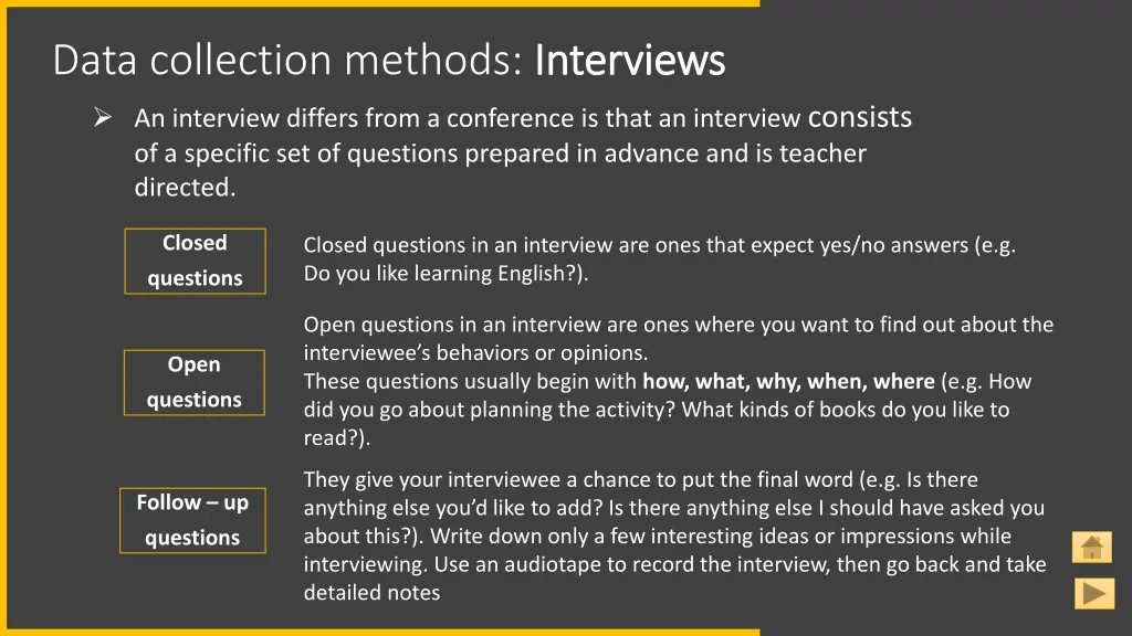 data collection methods interviews