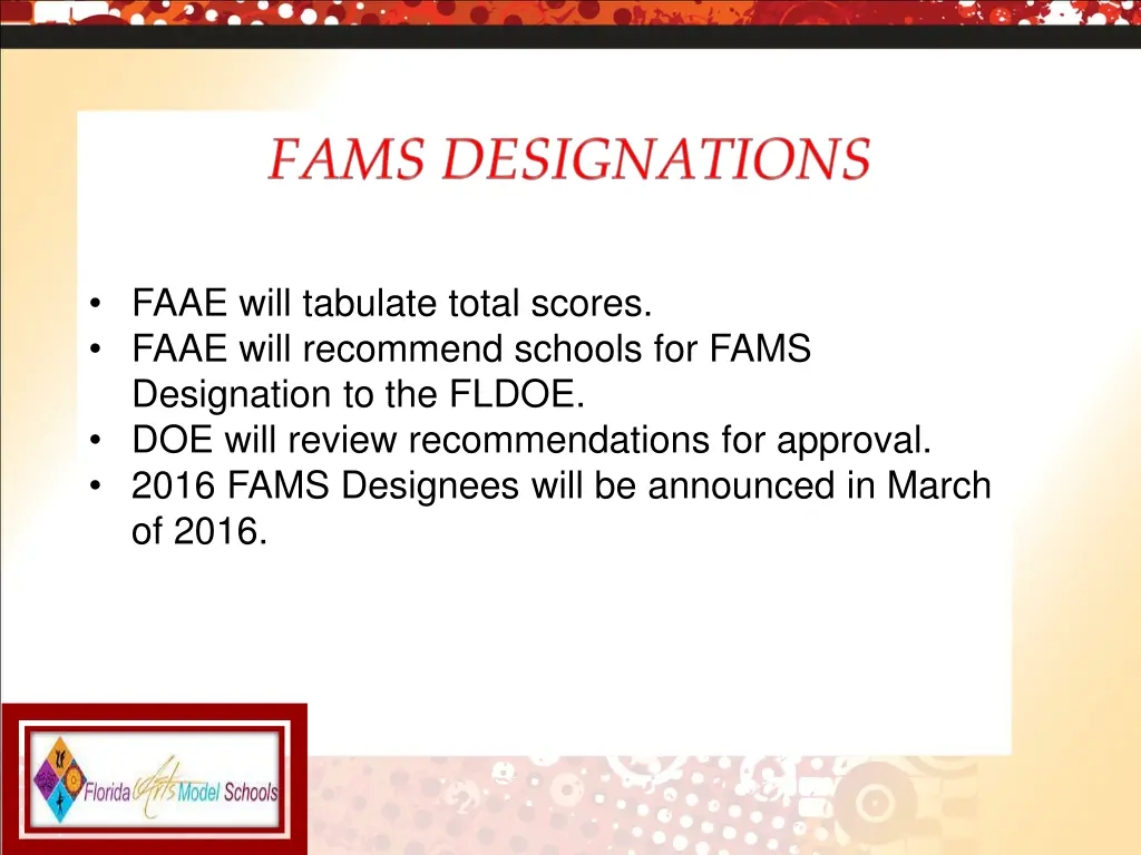 faae will tabulate total scores faae will