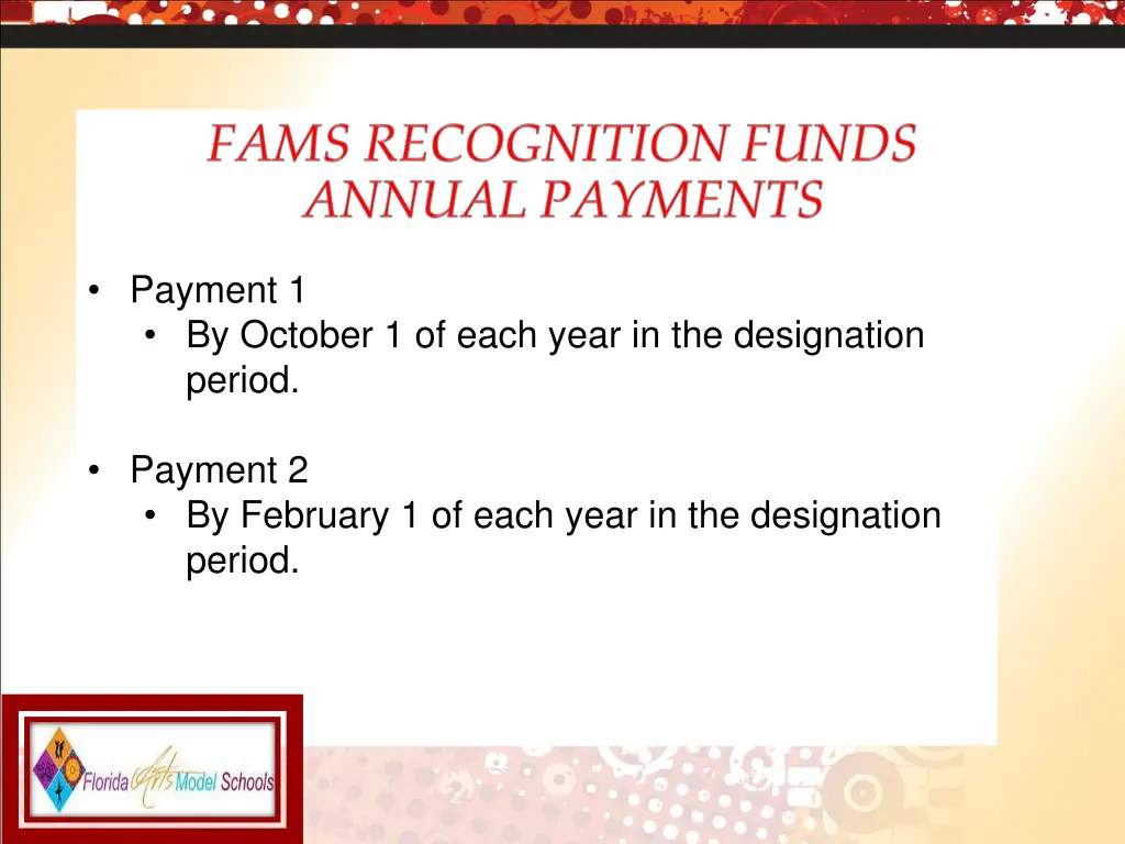 payment 1 by october 1 of each year