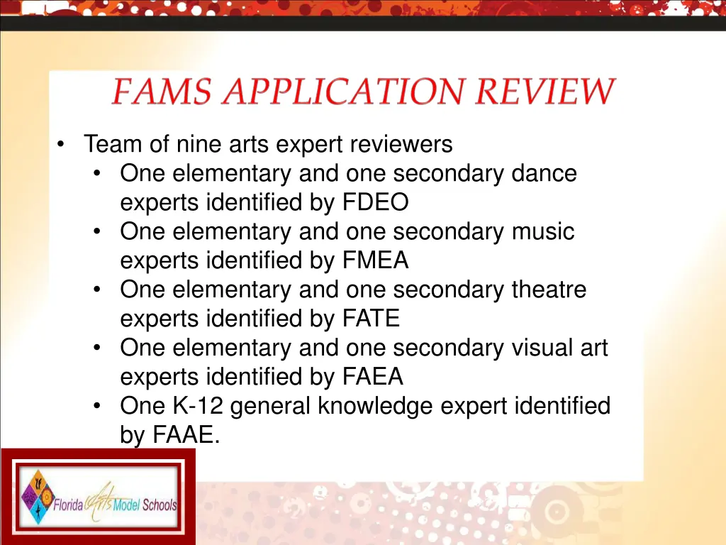 team of nine arts expert reviewers one elementary
