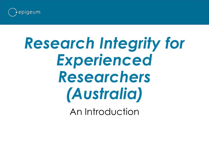 research integrity for experienced researchers