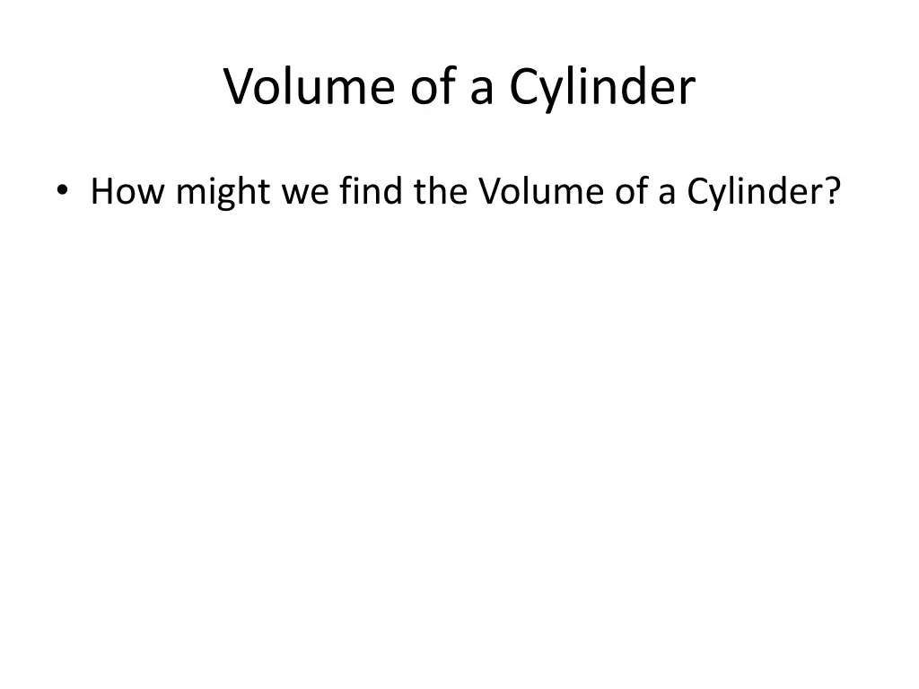 volume of a cylinder 1