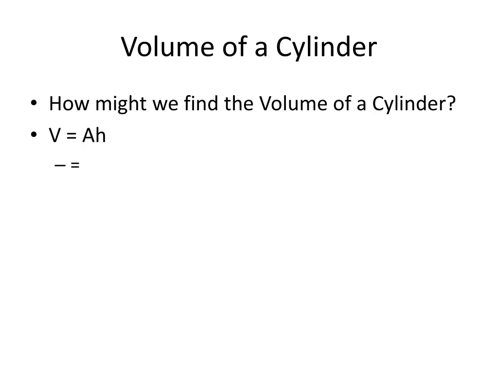 volume of a cylinder 2