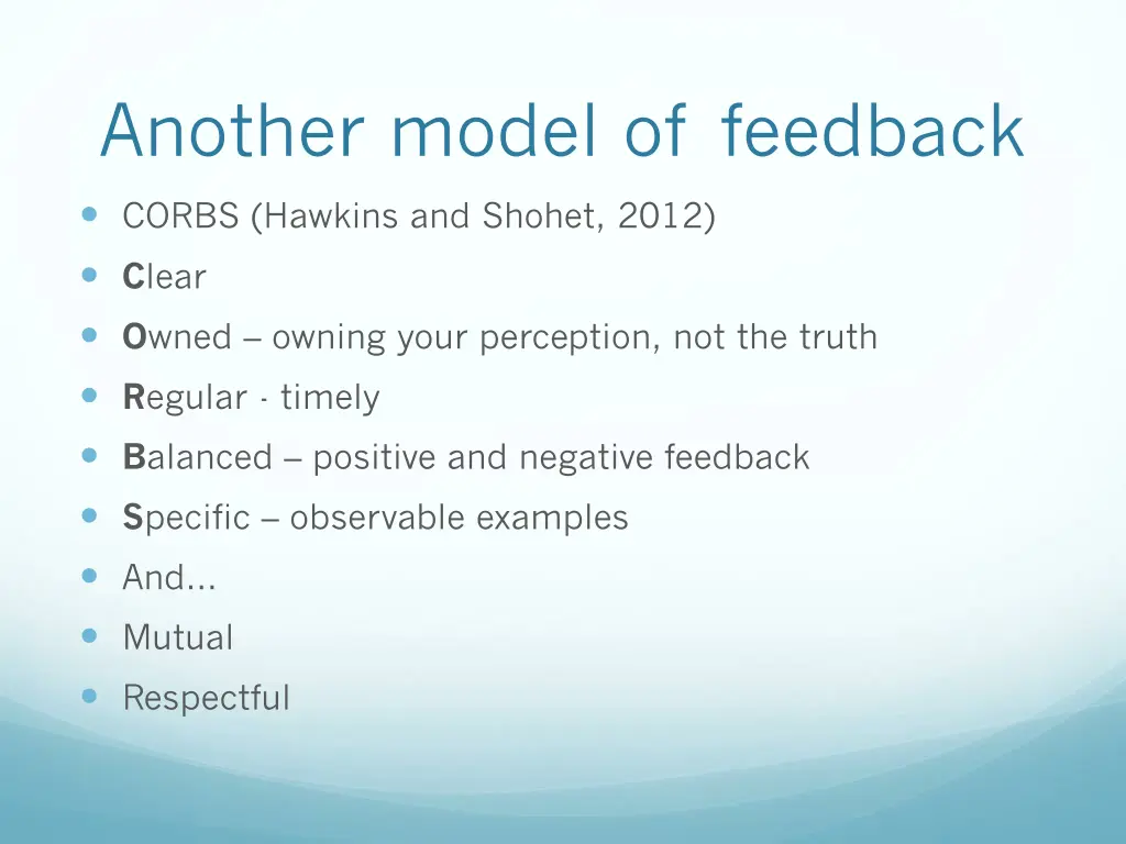 another model of feedback