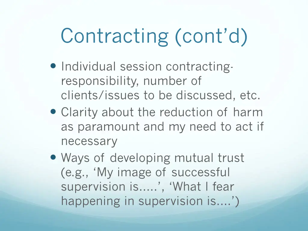 contracting cont d