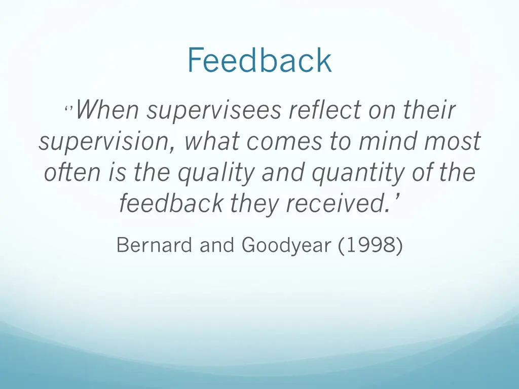 feedback