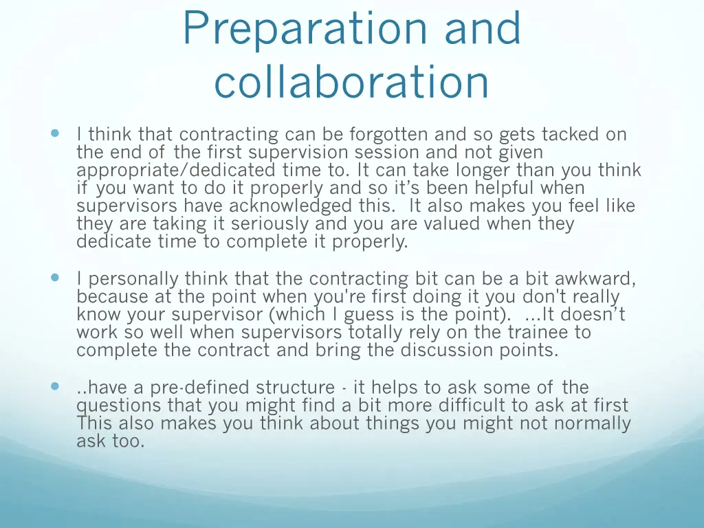 preparation and collaboration