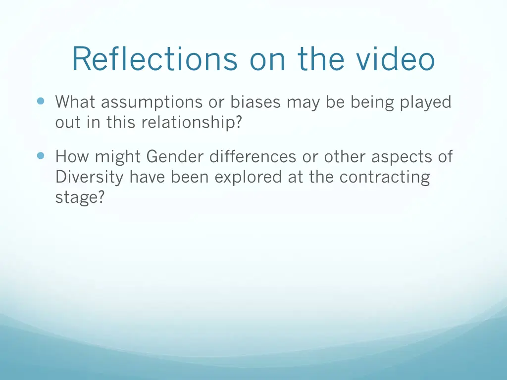 reflections on the video