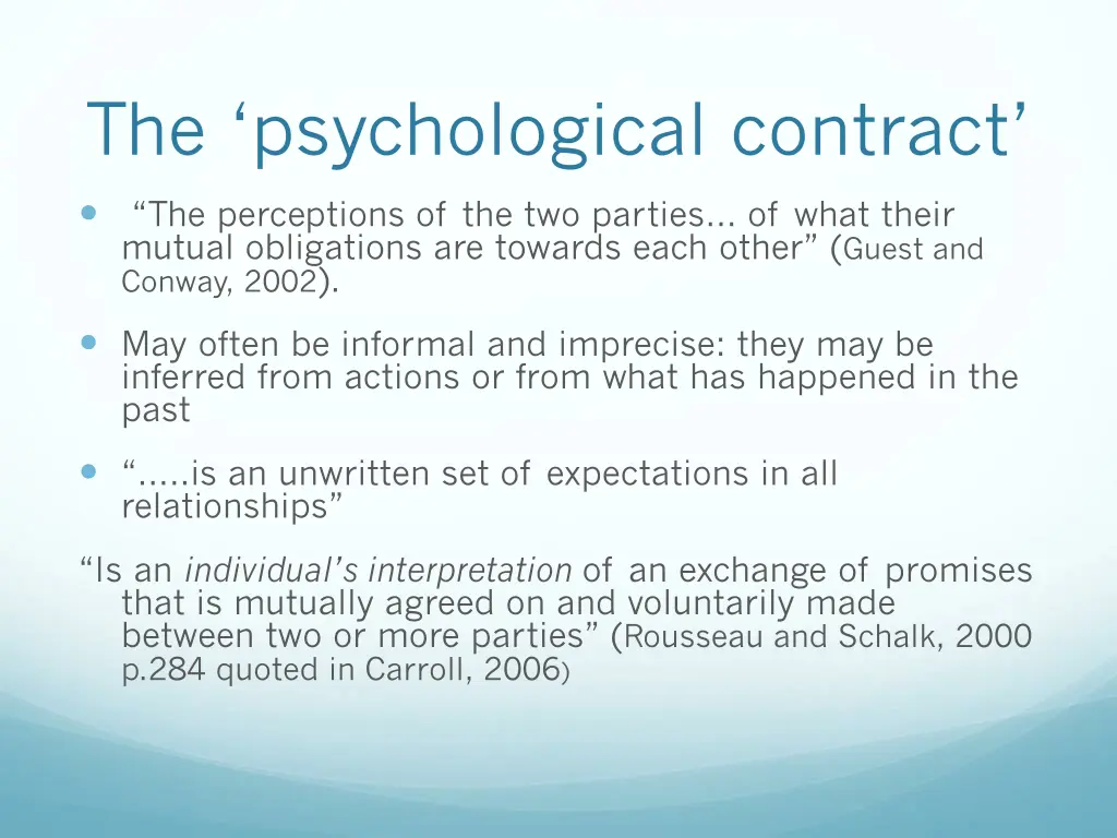 the psychological contract